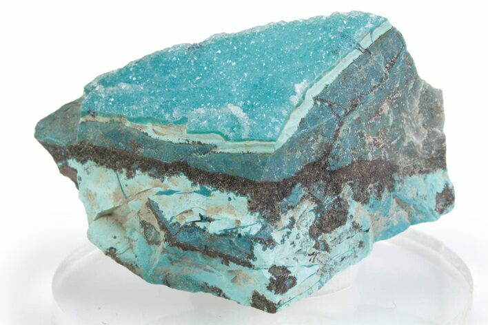 Sparkling Druzy Quartz on Chrysocolla - DR Congo #366182